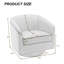 Fauteuil demi-tonneau pivotant en similicuir crème avec base en bois massif Applewold-278227326