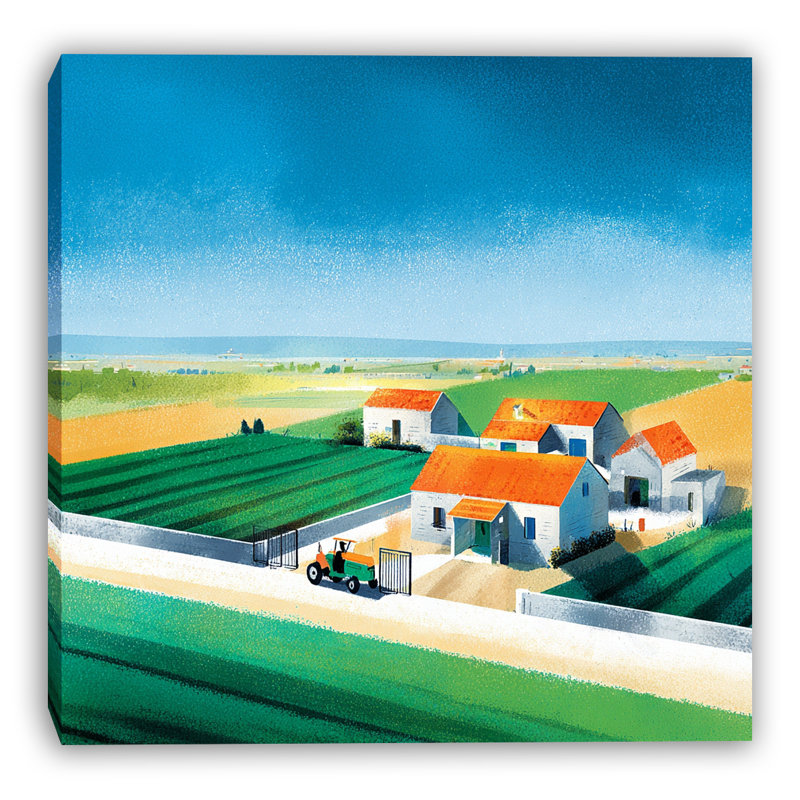 «Farmstead Blue Sky», art mural sur toile tendue, L 40 po x H 40 po x P 1,5 po