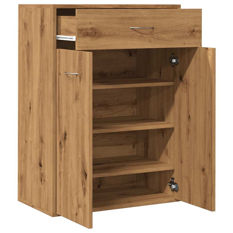  Shoe Cabinet Artisan Oak 23.6X13.8X33.1" Engineered Wood, Artisan Oak