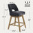 26" Seat Height Swivel Bar Stools Set of 4, Polyester Upholstered Seat on Solid Wood Frame-109712407-109712406-104346150
