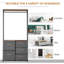 Hayrani Chest of Drawers with Coat Rack Steel Frame 5 Drawers Black Brown