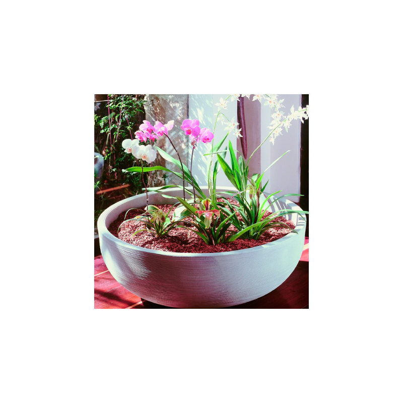 Orinoco Plastic Pot Planter, 15" H x 39.75" W x 39.75" D, Weathered Concrete