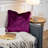 17" Plush Velvet Solid Square Throw Pillow with Piped Edging-1105813632