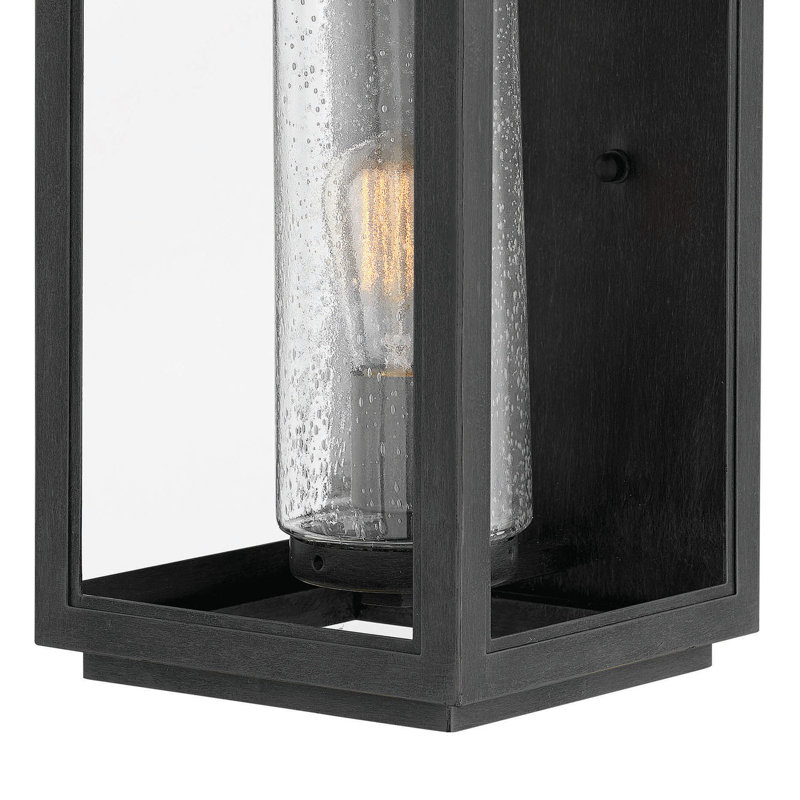 Atwater Outdoor Wall Lantern, 14" H x 6.5" W x 7" D, Black, Black