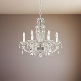 Sterling 6 Light 21in x 22.5in Chandelier in Silver with Clear Heritage Handcut Crystals