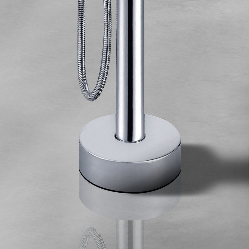 High Arch Single-Handle Freestanding Tub Faucet Bathtub Filter With Handheld Shower In Venetian, Chrome