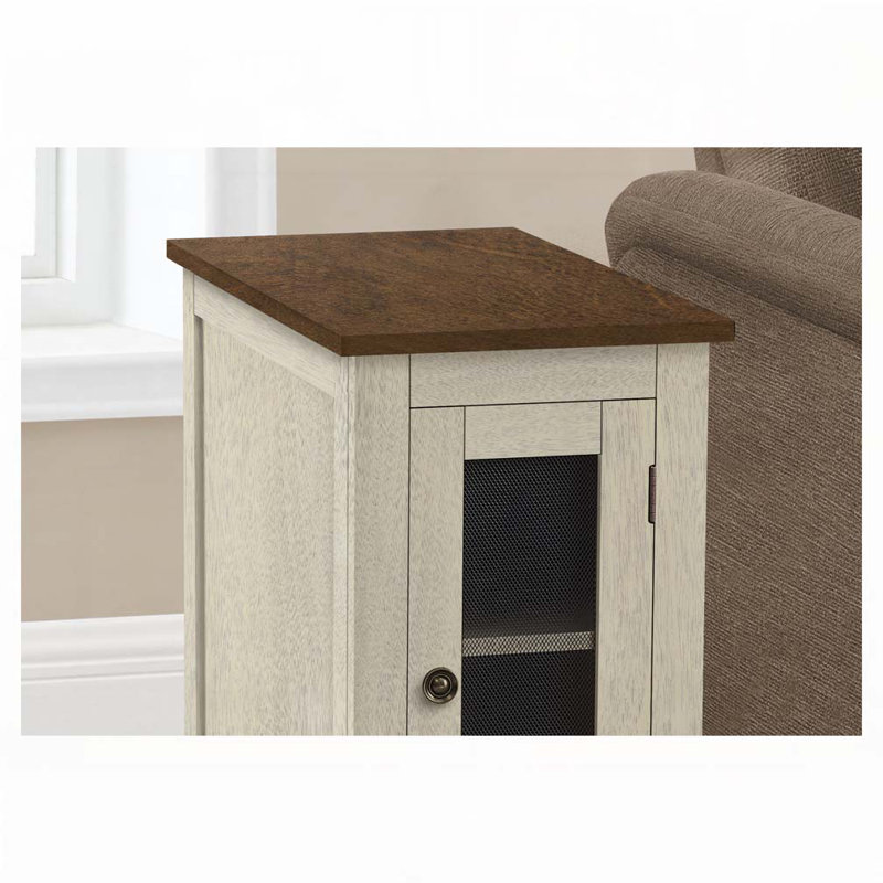 Table d'appoint avec rangement, table de bout, table d'appoint et table de chevet, Brown/Antique White