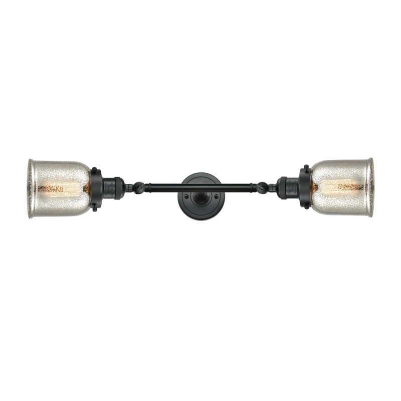 Latta 2 - Light Dimmable Vanity Light, LED, Matte Black, Silver Mercury