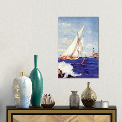 Sailing By The Lighthouse by Albert B. Marks - Gallery-Wrapped Canvas Giclée on Canvas