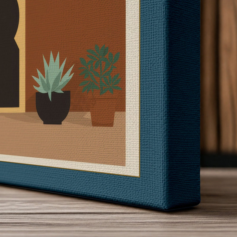 Desert Doorway Southwestern - Wrapped Canvas, 30x20 - 76.2 x 50.8 cm, Teal Border