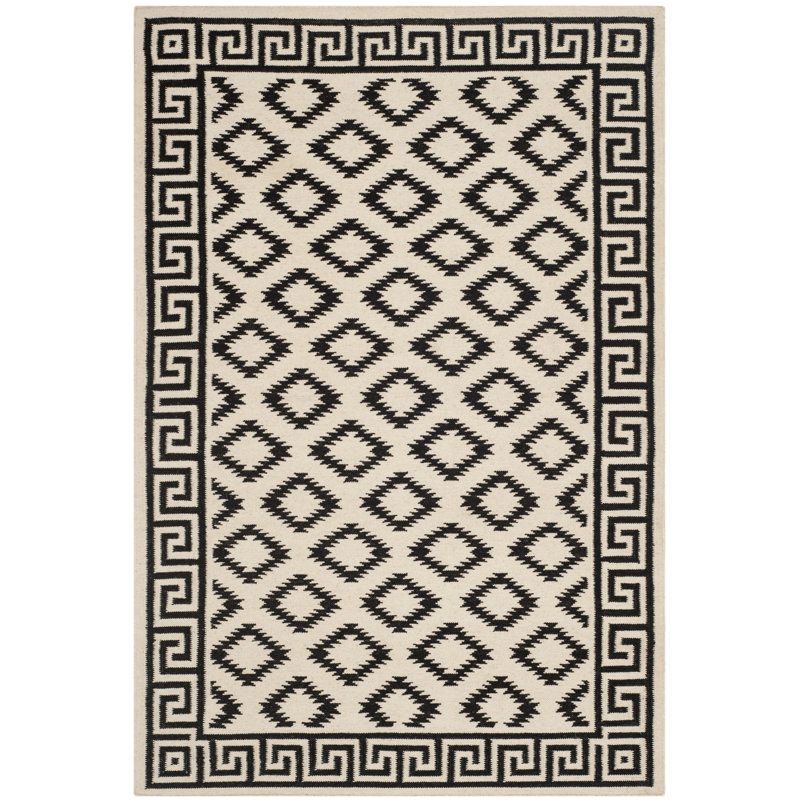 Feliciano Geometric Wool Hand Woven Area Rug, Rectangle 183 x 274 cm