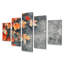 Feuilles d'automne orange V - L- Automne - art mural traditionnel pour salon diamant