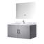 36 po L x P 22 po. Meuble-lavabo gris foncé, comptoir et robinet en marbre, miroir à DEL, meuble-lavabo encastré, résistant aux rayures-1262908141