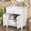 Meuble-lavabo de 30 pouces avec lavabo en céramique et beaucoup de rangement - le choix parfait pour les petites salles de bain