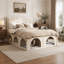 Lit plateforme adapté aux animaux de compagnie avec niche de rangement sous le lit, cadre robuste et revêtement.-1188951867-1188951860