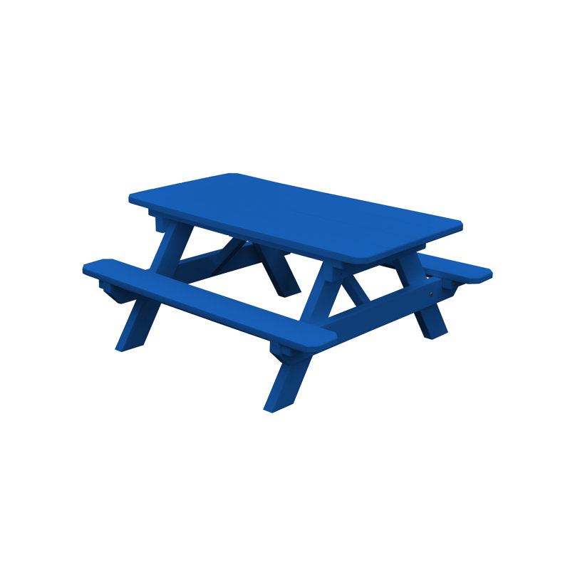 Axemann Patio Dining Set with Rectangular Table, Blue