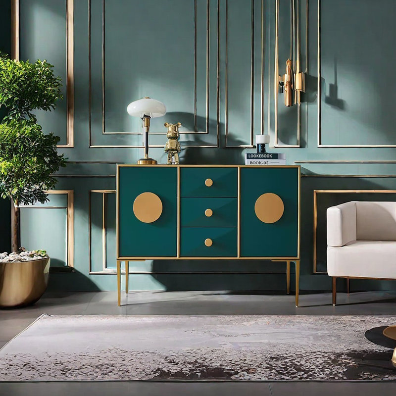 Élégant buffet de rangement réglable, Vert