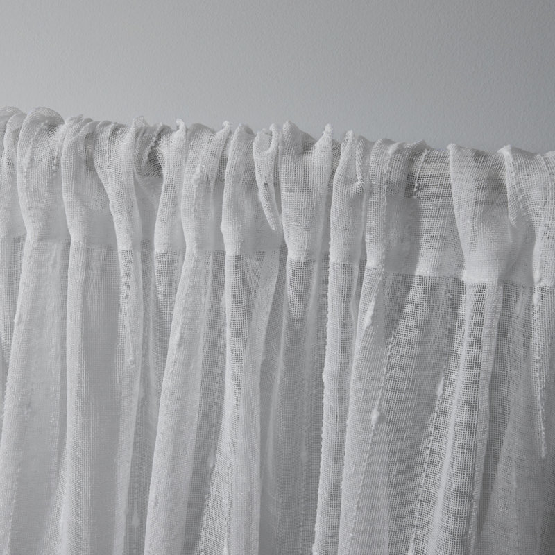 Noyes Sheer Curtain Pair, 54"W x 63"L, White