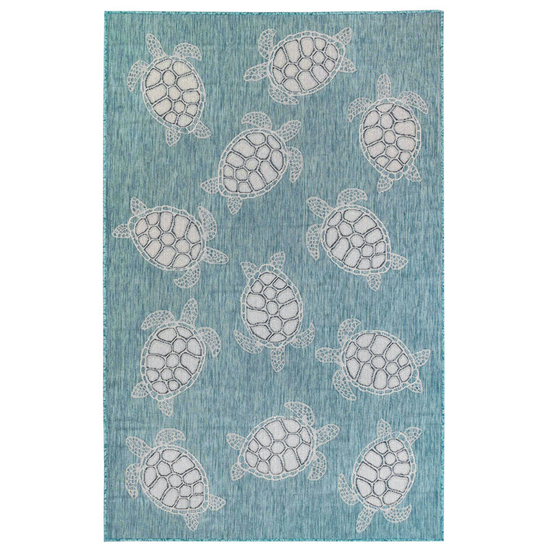 Tapis intérieur / extérieur tissé à la machine Saldanha, Rectangle 6 pi 6 po x 9 pi 4 po