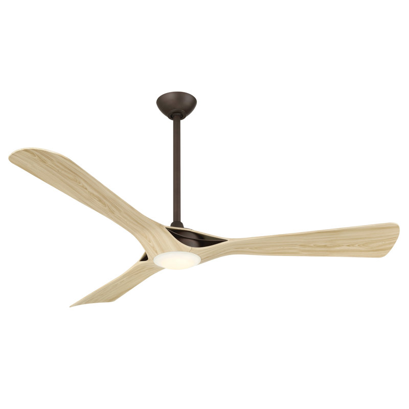Ventilateur de plafond intelligent à DEL 60 "Bridge, Bois blanc, Bronze