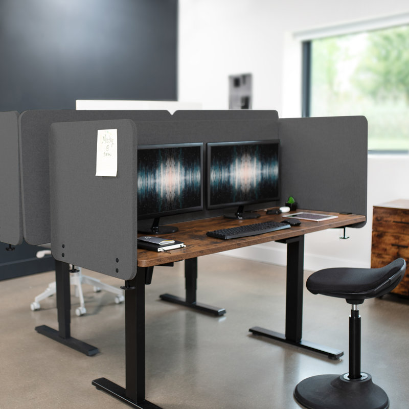 Dark Gray 60" x 24" Acoustic Desktop Privacy Panel