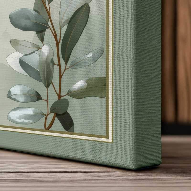 Study in Sage Botanical - Wrapped Canvas, 36x24 - 91.4 x 61.0 cm, Sage Border