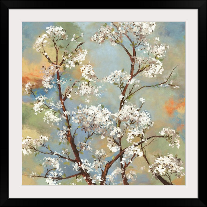 «Anjellica Vignette I» par Asia Jensen, reproduction d'art, Cadre noir, H 20" x l 20" x P 1"