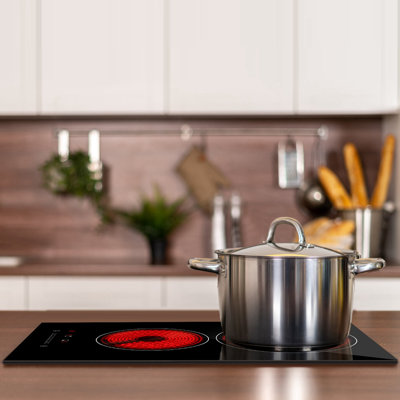 Cuisinière électrique encastrée à deux brûleurs à induction double 110 V au total 1900 W Poêle électrique en céramique avec minuterie 9 niveaux de puissance de feu
