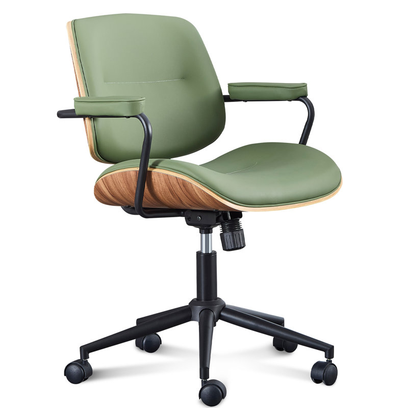 Chaise de bureau rembourrée pivotante à dossier réglable, Dossier réglable, Vert