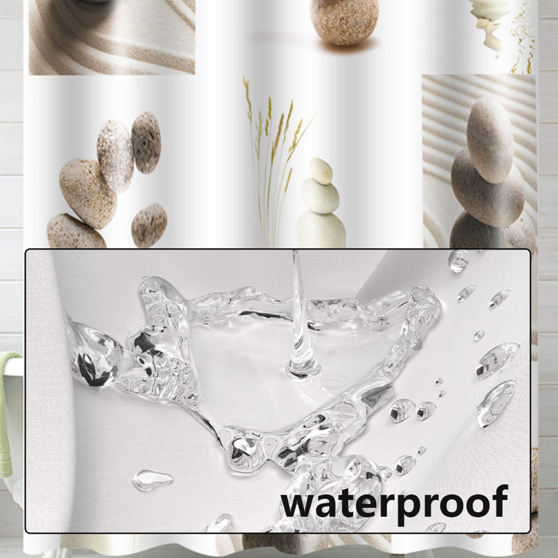 Rideau de douche avec crochets inclus