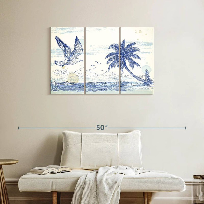 Brampt Summer Beach Drawing, 24" H x 38" W