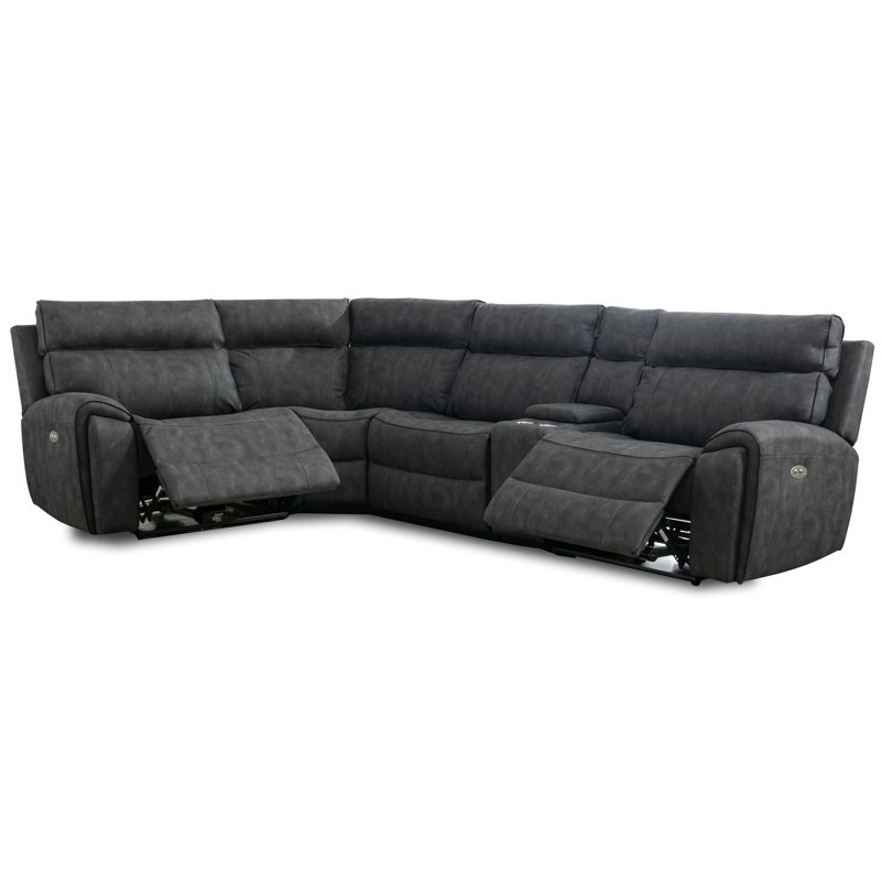 Moravian Reversible Reclining Corner Sofa , Dark Grey