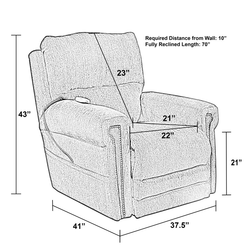 Warner Upholstered Recliner, Beige Chenille, Adjustable Headrest