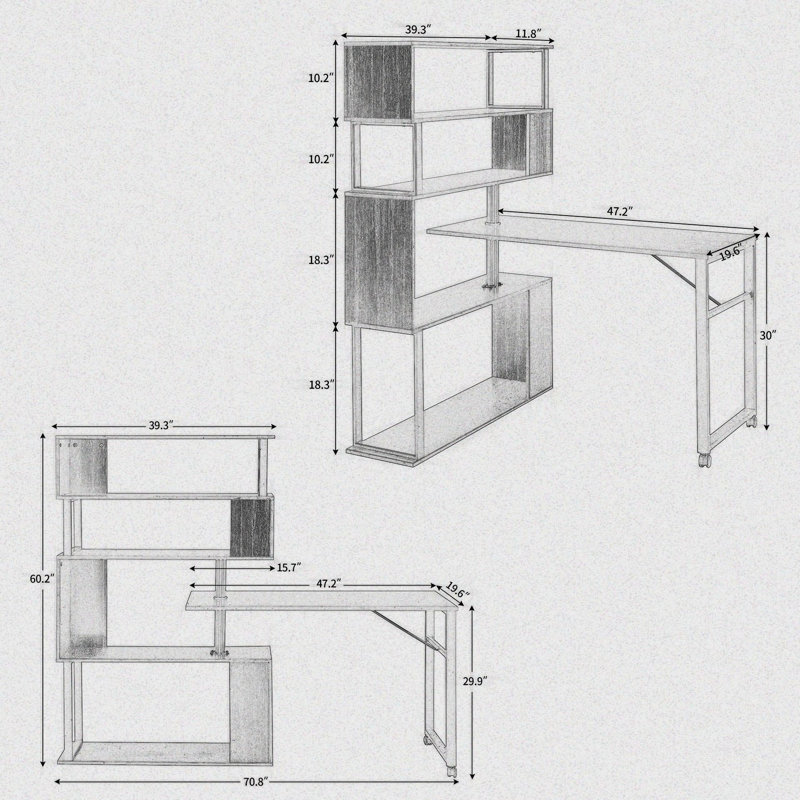 Malby L-Shaped Computer Desk, Black