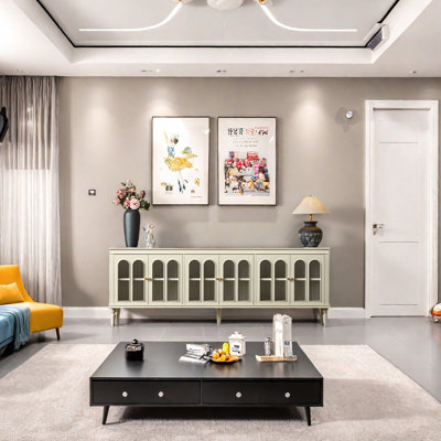 TV Stand with Raised Legs and Stylish Storage