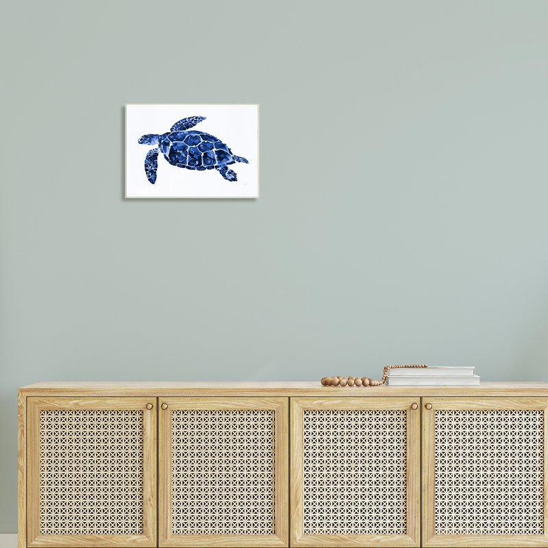 Blue Speckled Sea Turtle Canvas Wall Art, 19" x 13"