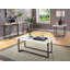 Table basse moderne de style contemporain avec pieds extensibles, plateau en laque ultrabrillante et structure en acier au fini blanc et bronze