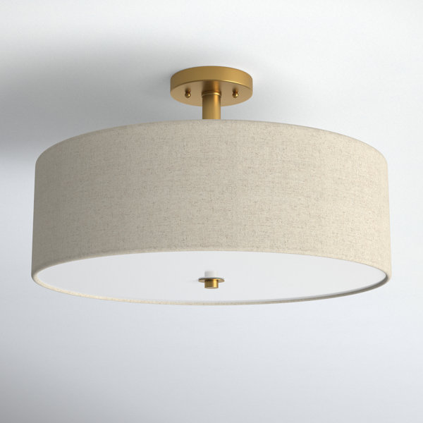 Vijay 3 Light Fabric Semi Flush Mount & Reviews | AllModern