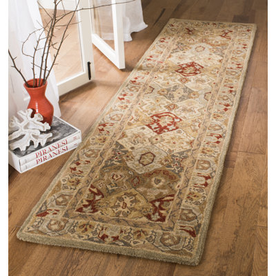 Tapis oriental beige en laine touffeté à la main Breckan