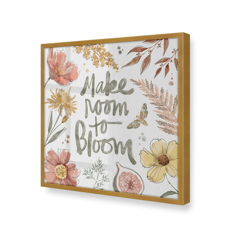 «Botanical Encouragement II», H 21,75 po x l 21,75 po, Cadre doré poli