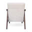 Chaise de style Mid-Century moderne avec revêtement beige et structure d'appoint brun
