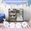 Bibliothèque Ankush avec rangement, bibliothèque de 31,5 po de hauteur avec 4 bacs en plastique et 5 pochettes de rangement profondes, présentoir de bibliothèque en bois avec tablettes, meubles de décoration intérieure pour le salon, la chambre à c-1653613026