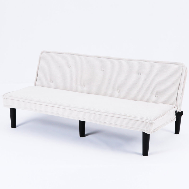 65" Armless Convertible Sofa, Beige