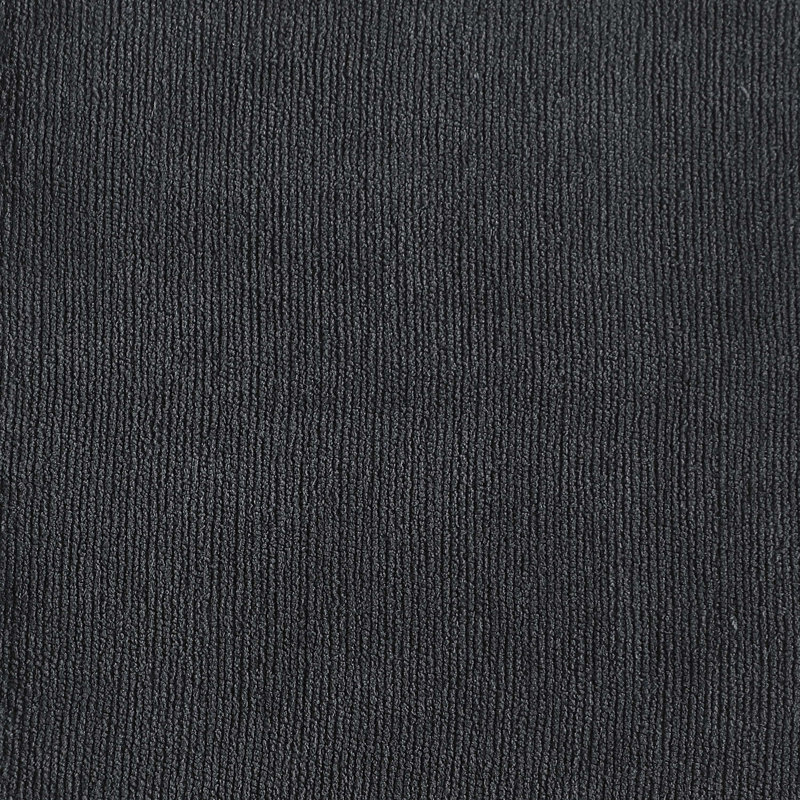 Huzayfa Upholstered L-Shaped Sectional Reversible, Black Polyester Fabric