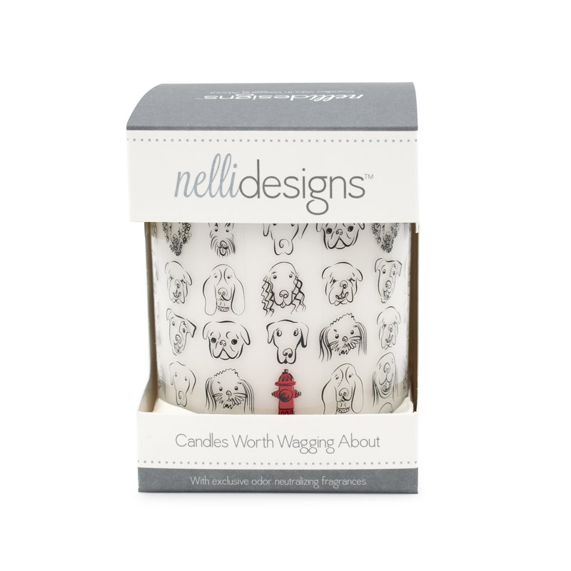 Fresh Rain Scented Soy Jar Candle with Dog Design