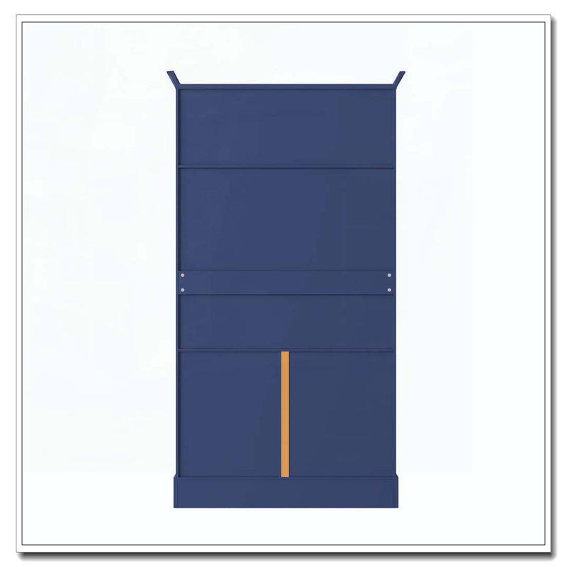 72.6'' Kitchen Pantry, 4 Doors Dining Storage Cabinet with Pull-out Trays, Drawers and Cake Pan Storage, Blue