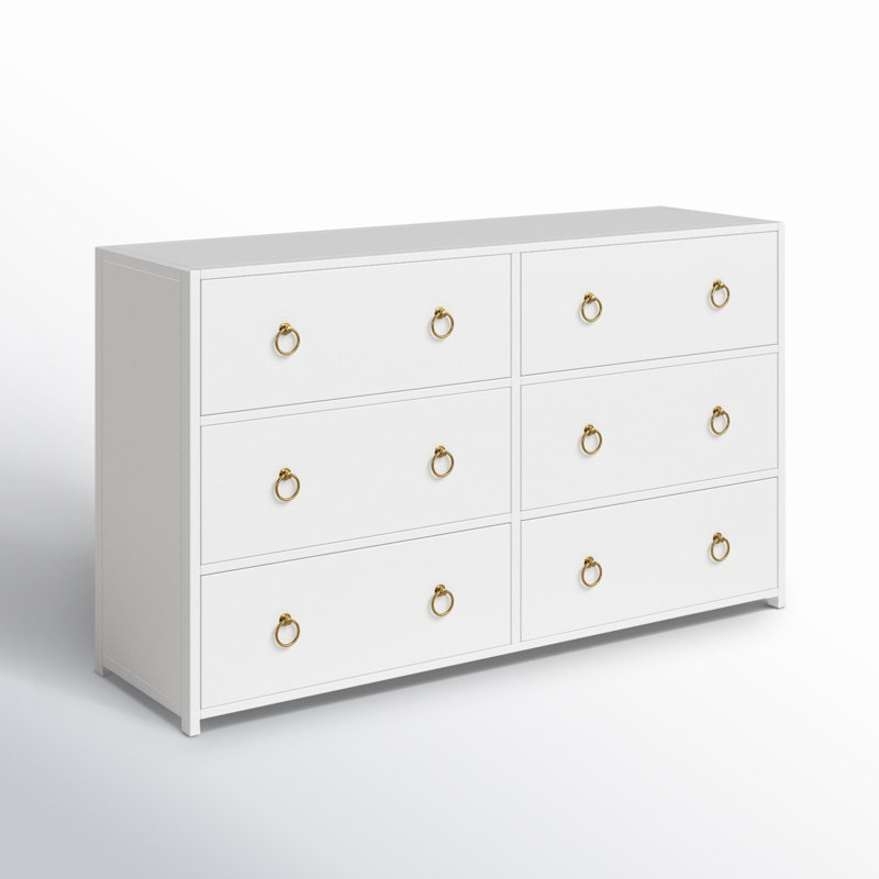 Elin 6 Drawer Dresser, White