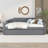 Full Size Upholstered Daybed with Trundle, USB Charging Port, Adjustable Trundle Height, Beige