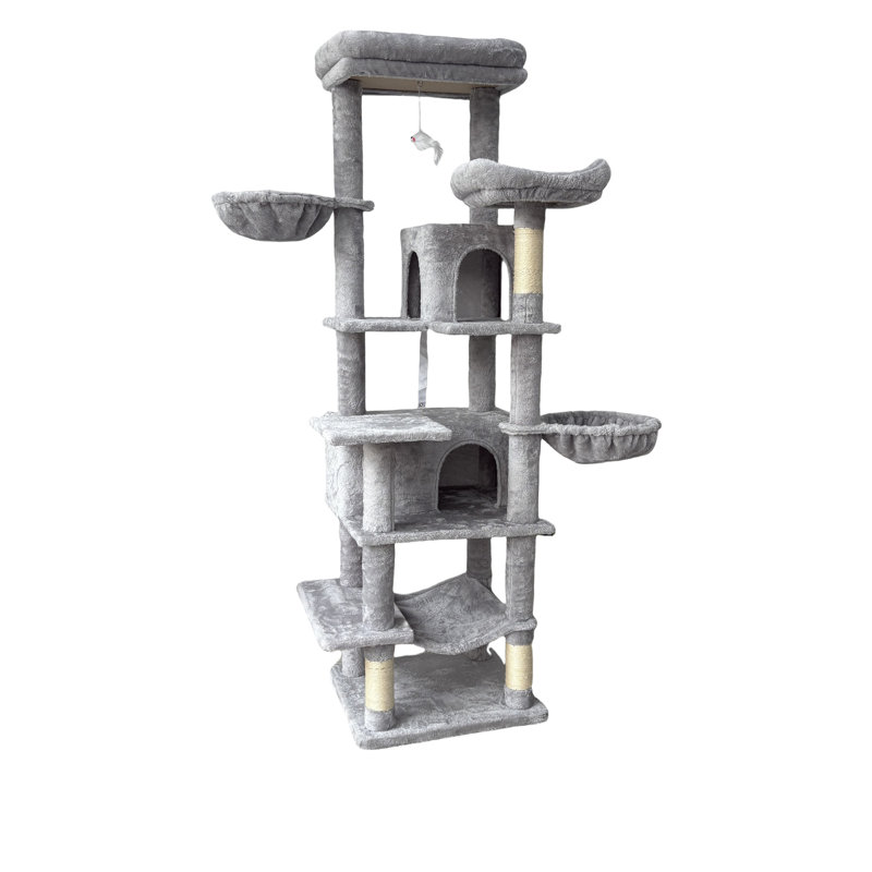 Multi-Level Large and Tall Cat Tree, Light Gray