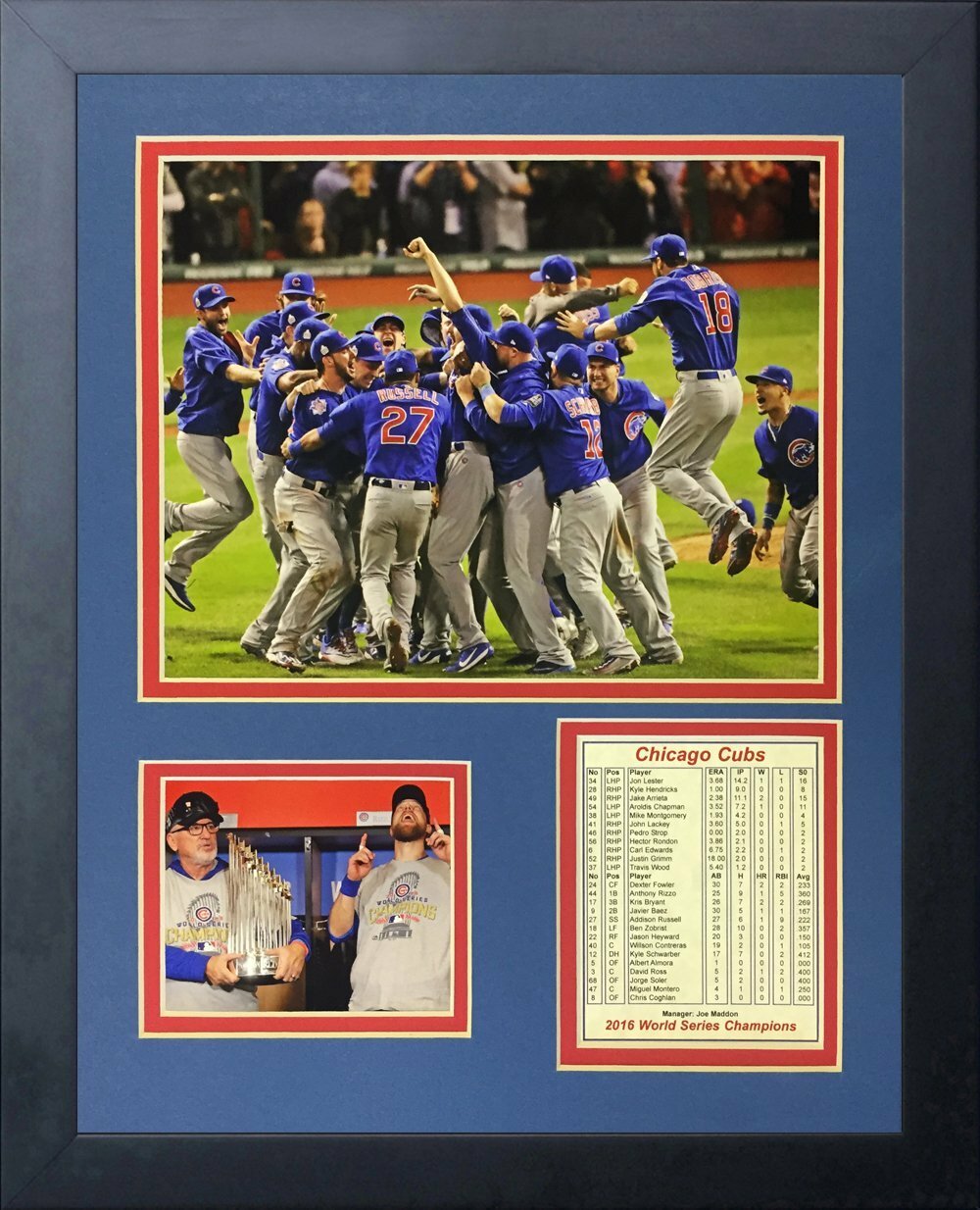 Chicago Cubs 12'' x 16'' Personalized Team Jersey Print